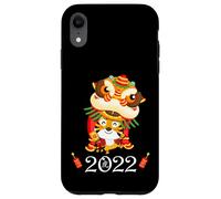 Kids Happy Chinese New Year Cartoon Year of the Tiger 2022 Custodia per iPhone XR