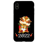 Kids Happy Chinese New Year Cartoon Year of the Tiger 2022 Custodia per iPhone XS Max