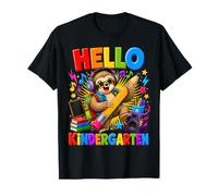 Kids Hello Kindergarten Sloth Pencil Back To School Student Maglietta