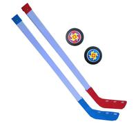 Kids Hockey Stick, Ice Hockey Set, ABS Equipment with 2 Pucks and Mesh Carry Bag for Children Boys Girls PE Class Game Indoor Outdoor Sports Training, 70cm Red Blue