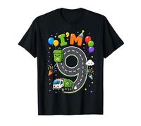Kids I'm 9 Garbage Vehicle Recycling 9th Birthday Boy Party Maglietta