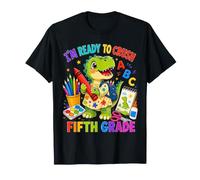 Kids I'm Ready To Crush Fifth Grade Dinosaur Back To School Maglietta