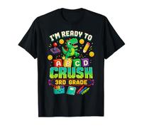 Kids I'm Ready To Crush Third Grade Dinosaur Back To School Maglietta
