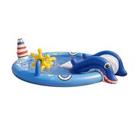 Kids Inflatable Pool With Slide PVC 203×152×64cm Theme Splash Play Center Water Spray Inflatable Outdoor Swimming Pool For Children Age 2-6