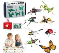 Kids' Insect & Animal Slot-Assembly Toys with 8Pcs Lifelike Insect/Animal Models, Educational Bug Playset, 3 Progressive Levels for Hands-On Assembly, Creativity and Nature Learning (Advanced)