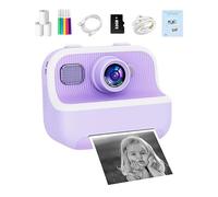 Kids Instant Print Camera | Kids Digital Camera | Digital Camera Girls | Childrens Digital Camera, Portable Kids Camera, Kids Photography Toys, Card Included, Instant Print Camera Kids
