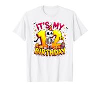 Kids It's My 12th Birthday Boy Funny Halloween Skeleton Maglietta