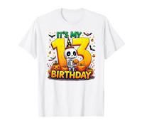 Kids It's My 13th Birthday Boy Funny Halloween Skeleton Maglietta