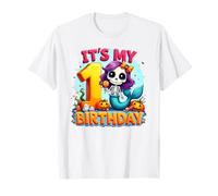 Kids It's My 1st Birthday Girl Halloween Mermaid Skeleton Maglietta