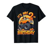 Kids It's My 2nd Birthday Boy Halloween Monster Truck Maglietta