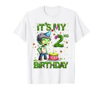Kids It's My 2nd Birthday Boy Halloween Zombie 2 Years Old Maglietta