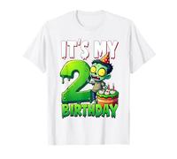 Kids It's My 2nd Birthday Boy Halloween Zombie 2 Years Old Maglietta