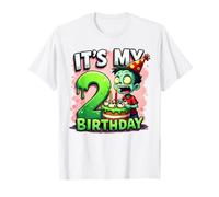 Kids It's My 2nd Birthday Boy Halloween Zombie 2 Years Old Maglietta