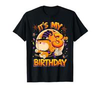 Kids It's My 3rd Birthday Cat Witch Halloween 3 Years Old Maglietta