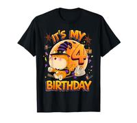 Kids It's My 4th Birthday Cat Witch Halloween 4 Years Old Maglietta