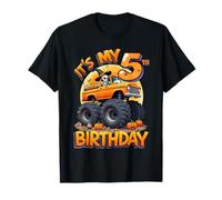 Kids It's My 5th Birthday Boy Halloween Monster Truck Maglietta