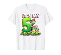 Kids It's My 5th Birthday Boy Halloween Zombie 5 Years Old Maglietta