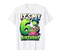 Kids It's My 6th Birthday Boy Halloween Zombie 6 Years Old Maglietta