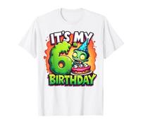 Kids It's My 6th Birthday Boy Halloween Zombie 6 Years Old Maglietta