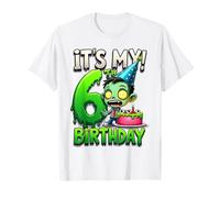 Kids It's My 6th Birthday Boy Halloween Zombie 6 Years Old Maglietta