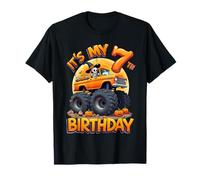 Kids It's My 7th Birthday Boy Halloween Monster Truck Maglietta