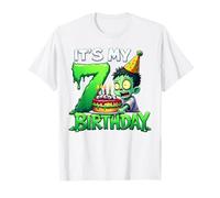Kids It's My 7th Birthday Boy Halloween Zombie 7 Years Old Maglietta