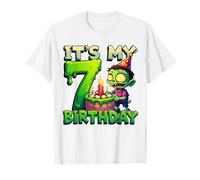 Kids It's My 7th Birthday Boy Halloween Zombie 7 Years Old Maglietta