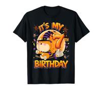 Kids It's My 7th Birthday Cat Witch Halloween 7 Years Old Maglietta