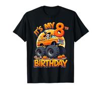 Kids It's My 8th Birthday Boy Halloween Monster Truck Maglietta