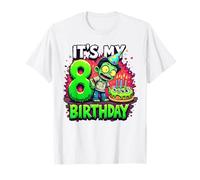 Kids It's My 8th Birthday Boy Halloween Zombie 8 Years Old Maglietta