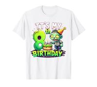 Kids It's My 8th Birthday Boy Halloween Zombie 8 Years Old Maglietta