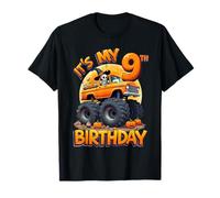 Kids It's My 9th Birthday Boy Halloween Monster Truck Maglietta