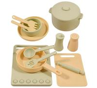 Kids Kitchen Playset, Realistic Silicone Pretend Cooking Toys, Sensory Game | Realistic Cooking Design, Soft Silicone Material, Sensory Pretend Play, Educational Activity, Frying Plate Accessory, 407g Se