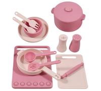 Kids Kitchen Playset, Realistic Silicone Pretend Cooking Toys, Sensory Game | Realistic Cooking Design, Soft Silicone Material, Sensory Pretend Play, Educational Activity, Frying Plate Accessory, 407g Se