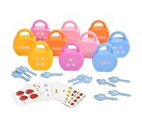 Kids Learning Locks With Keys - Preschool Number Matching Lock Game Set, Hands On Fine Motor Training Toy, Interactive Key Puzzle Board, Educational Activity System Supporting Early Learning Cognitive