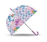 Kids Licensing - Ombrello trasparente 46 cm, tipo campana da 46 cm Stitch, Stitch hawaiano