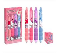 Kids Licensing - Set di 4 penne Hello Kitty & Friends, set di penne scolastiche, cancelleria per bambini, materiale scolastico, regalo per ragazze e fan di Sanrio