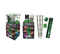 Kids Licensing - Set di cancelleria Minecraft per bambini, portapenne + accessori scolastici, organizer da scrivania, regalo originale, materiale scolastico