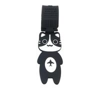 Kids Luggage Tag, Boys Travel Identifier, Cute Cat Design Strap, 9.65x1.61 inches Durable Name Keychain, Fun Accessory For Airport School Business Beach Camping Sports Gym Cruise Workplace Adventures