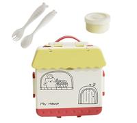 Kids Lunch Box-20 x 23 x 5,5 cm Multi-sezione, robusto pp pp pp portatile, coperchio sicuro con set di utensili, pratico porta cibo per gite in aereo, in spiaggia, in viaggio