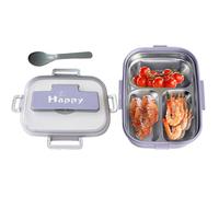 Kids Lunch Box, Snack Container Set, Leakproof Food Storage, 3 Compartment Meal Tray, Portable Utensil Organizer for Convenient Packing in Preschool Daycare Picnic Travel Routine