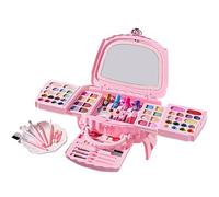 Kids Makeup Kit, Girls Cosmetic Set, Complete Washable Collection, Safe Natural Formula, Real Practice Tools, Pretend Use for Travel Stage Festival Game Activities Ages 3 12