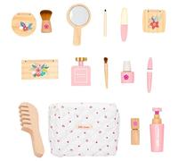 Kids Makeup Toy, Pretend Beauty Salon Toys, Girls Wooden Cosmetic Set for Children Over 3 Years Old, Imaginative Playtime, Birthday Present Idea, 8.27x5.91x3.15 Inches 850g