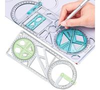 Kids Math Geometry Ruler - Multifunction Drawing Ruler | Clear