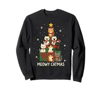 Kids Men Women Meowy Catmas Funny Christmas Cats Cat Lovers Felpa