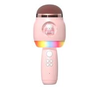 Kids Microphone, Singing Microphone, Wireless Cartoon Portable Karaoke Singing Machine with LED Lights Speaker for Children Girls Boys Adults, 7.6x3.15x3.15 inches ABS 374g