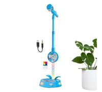 Kids Microphone Toy - 7-Light Karaoke | Stand & Sing Set | Glowing Colorful Lights, USB-C Rechargeable, Wireless Phone Connect, for Home Party Playroom, Children's Musical Gift