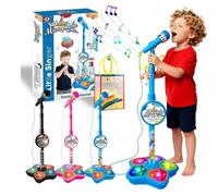Kids Microphone With Stand-Toy Microphone With Stand 2026 New Kids Microphones Karaoke for Phones, MP3 & Tablets, for Boys Girls (Blue)