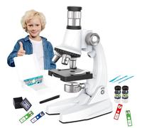 Kids Microscope, Beginner Science Kit, Educational STEM Toy, 1200X Magnification Power, Built-In LED Light, Experiment Accessories Included, Preschool, Learning, 3.35x5.51x9.84 inches