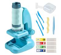 Kids Microscope Kit, Educational Set, 6.69x3.94x2.76 inches Magnification Activity Toy with Slides Tools, STEM Science Microscope for Children Light, Ages 2+ Home School